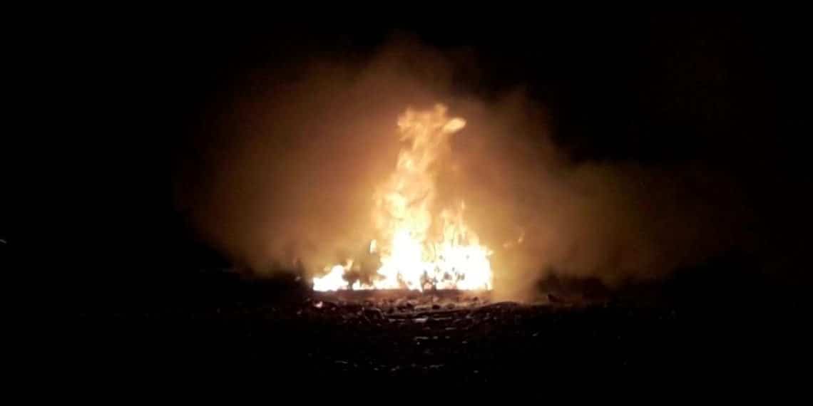 Ardió un obrador en Loma Campana, cerca de Añelo