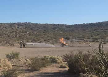 Pozo de El Portón se incendió en la madrugada, cerca de Buta Ranquil