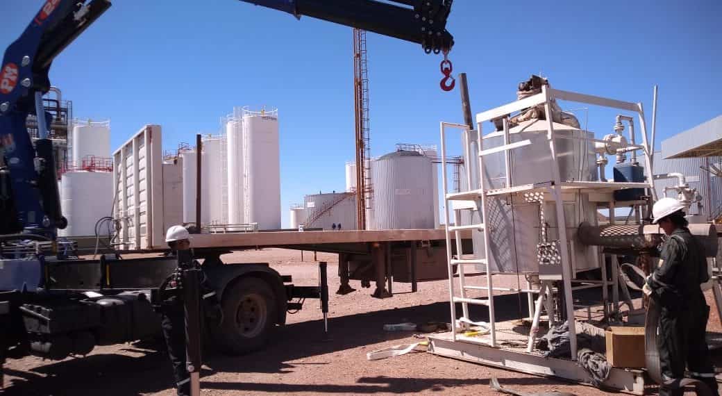 Trasladaron la planta piloto para cracking térmico hacia Cutral Co