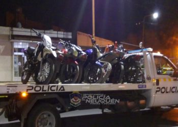 Policía de la DSI Cutral Co controló a motociclistas y secuestró 15 rodados