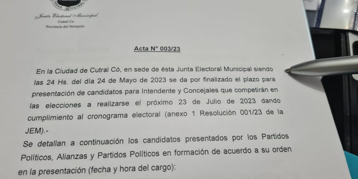Son cuatro las candidaturas para intendente en Cutral Co y hay 17 colectoras