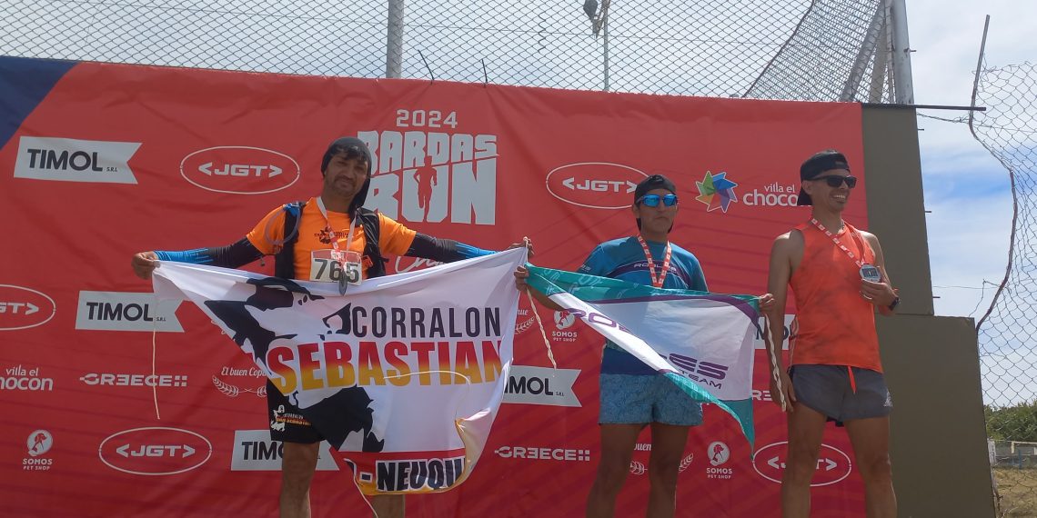 Pedro Sánchez representó a Cutral Co y logró el podio en la Bardas Run de El Chocón